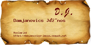 Damjanovics János névjegykártya